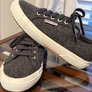 Superga Charcoal Wool Sneakers